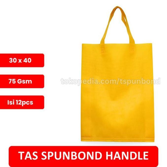 Langsungpas- Goodie Bag Spunbond Handle Lusinan Uk 30X40 / Tas Belanja Murah / Kuning Kunyit