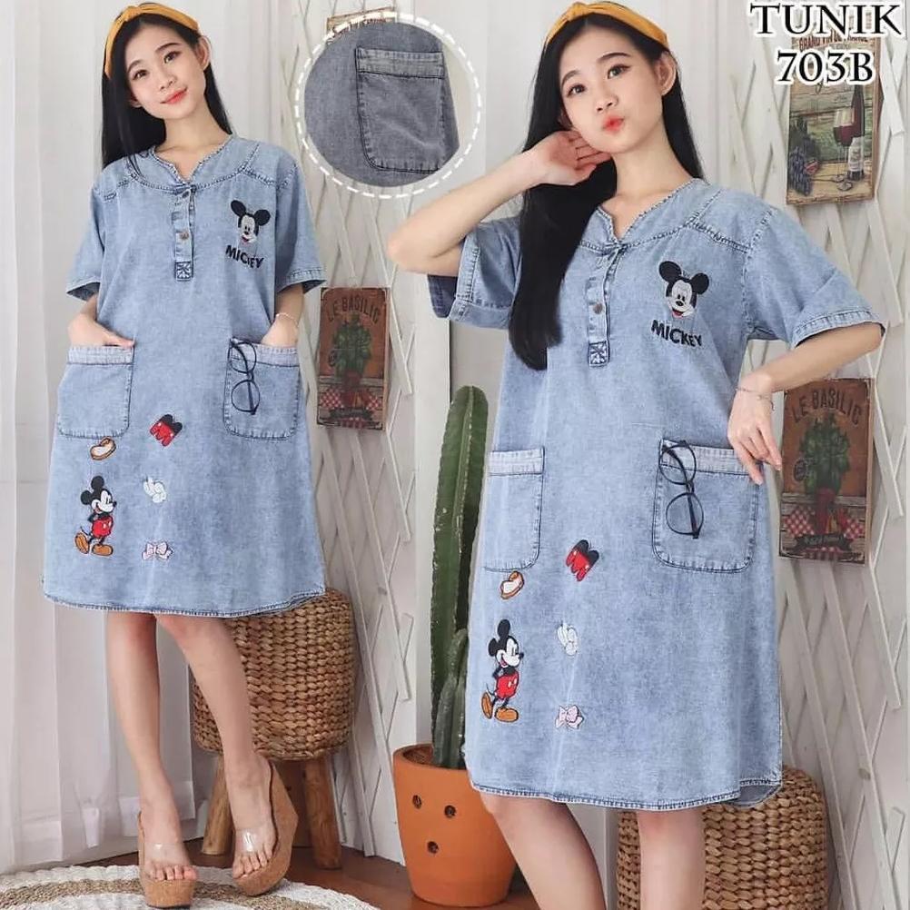 DASTER JEANS RESlETING DEPAN  DRES JEANS PENDEK  DASTER CHIBI PENDEK DASTER RAYON DASTER WANITA DAST