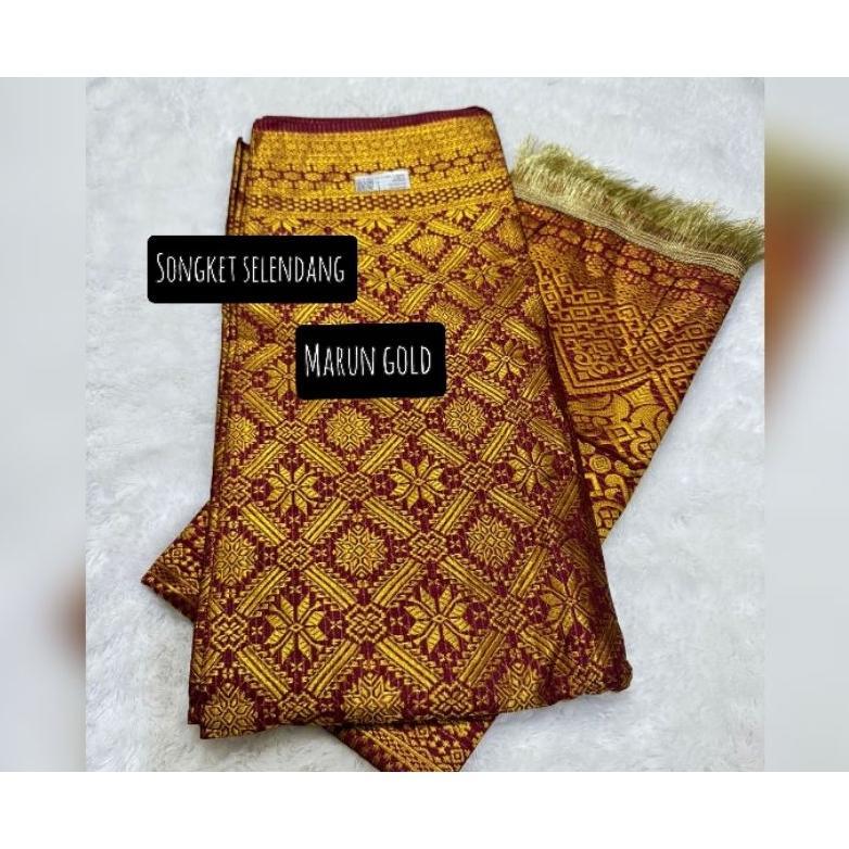 Murah  Songket Selendang / Set Songket Selendang. Setelan Songket. Songket Tenun / Songket Palembang