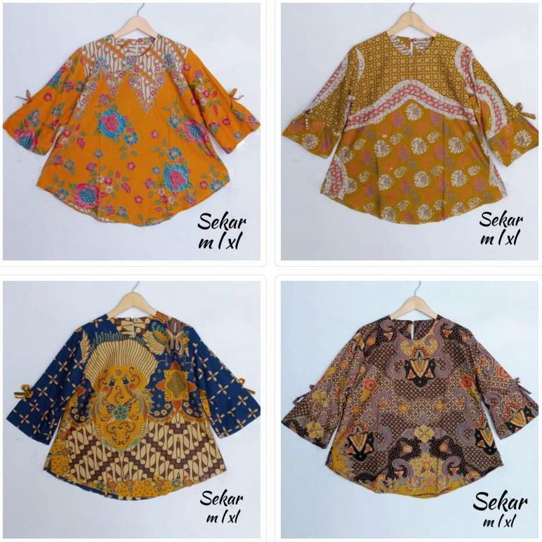 Unik Batik Wanita Lengan Pendek || Batik Remaja Batik Sekolah || Blouse Batik  Pendek