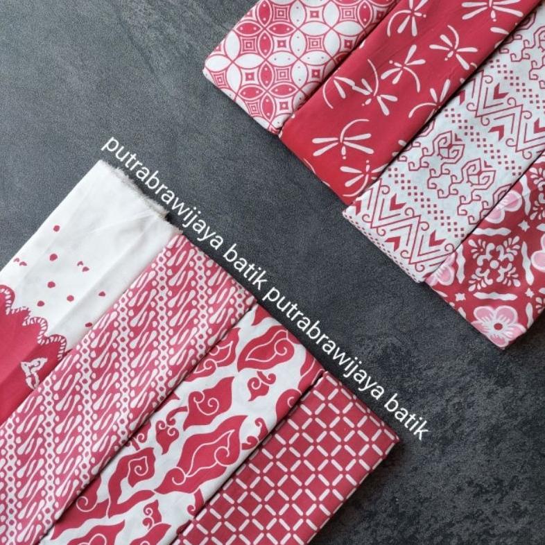 Grade Ori Kain Batik Printing Merah Putih Bahan Tetron Rayon Seragam Bridesmaid Tradisional Kamen Ba