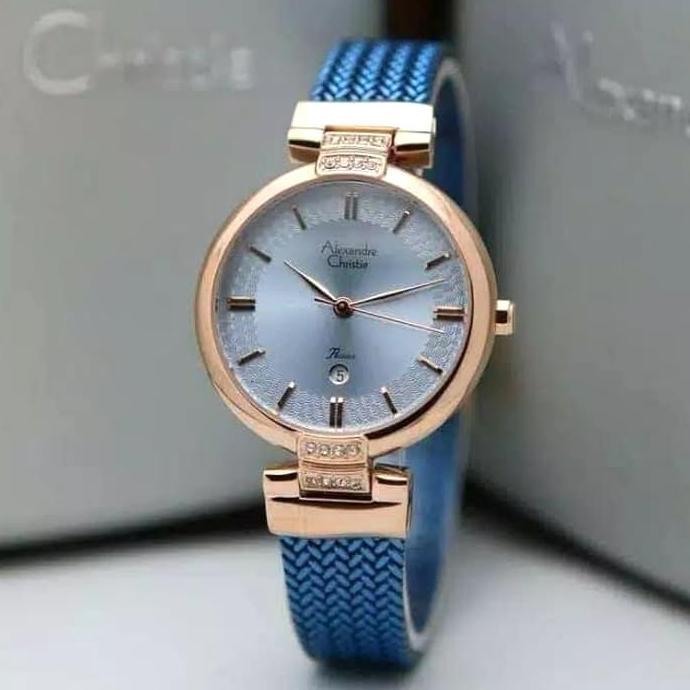 ALEXANDRE CHRISTIE AC2757 AC 2757 Blue Rose Jam WANITA ORIGINAL