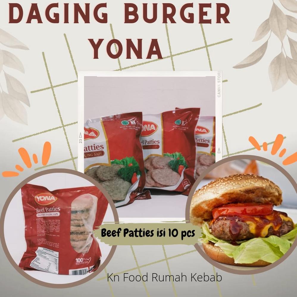 Terbaru Daging Burger Beef Yona -Yona Patties-Daging Burger Yona