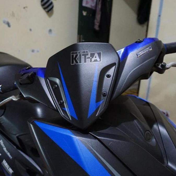 Decal aerox old full body custom desn motif hitam biru doff