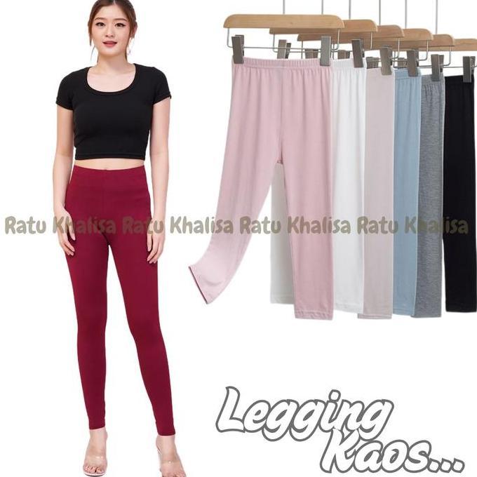 Behimee_ - Lejing Wanita Kaos Tebal - Celana Legging Panjang Wanita Legging Dewasa Leging Polos Baha