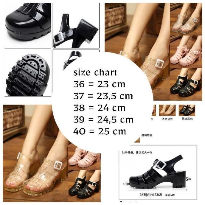 HEMAT LUAR BIASA Sandal Jelly Gesper Wedges Jelly Gesper Sepatu Transparan Glitter Bahan Karet Impor