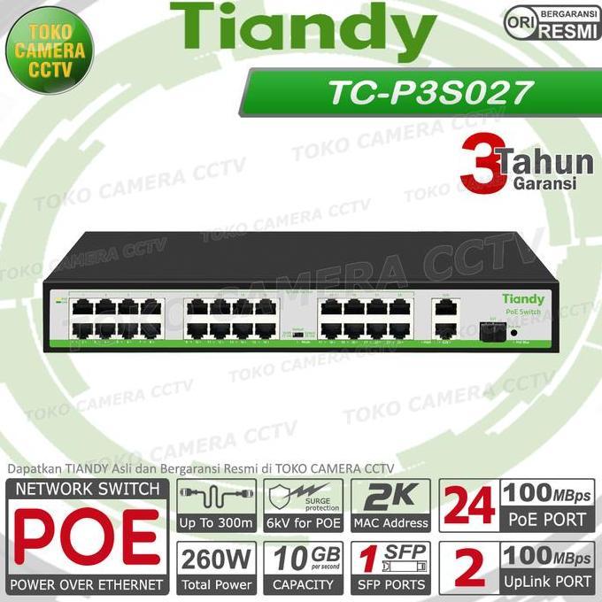 Rembosyah - Switch Poe Tiandy 24 Port Tc-P3S027 Poe Switch 24 Port