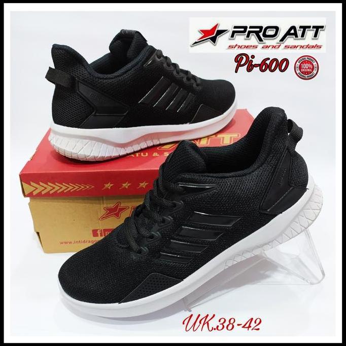 Sepatu Pria Pro Att Sepatu Pria Hitam Putih Original Karet Size 39-44 Casual Shoes Sport Kerja Proat