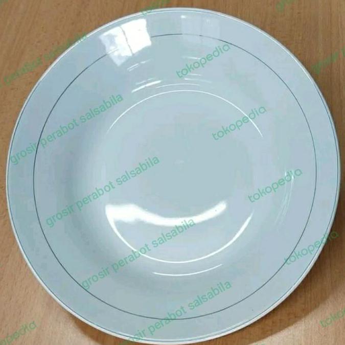 1 lusin piring makan keramik putih lismas 9 dim sunbird DS