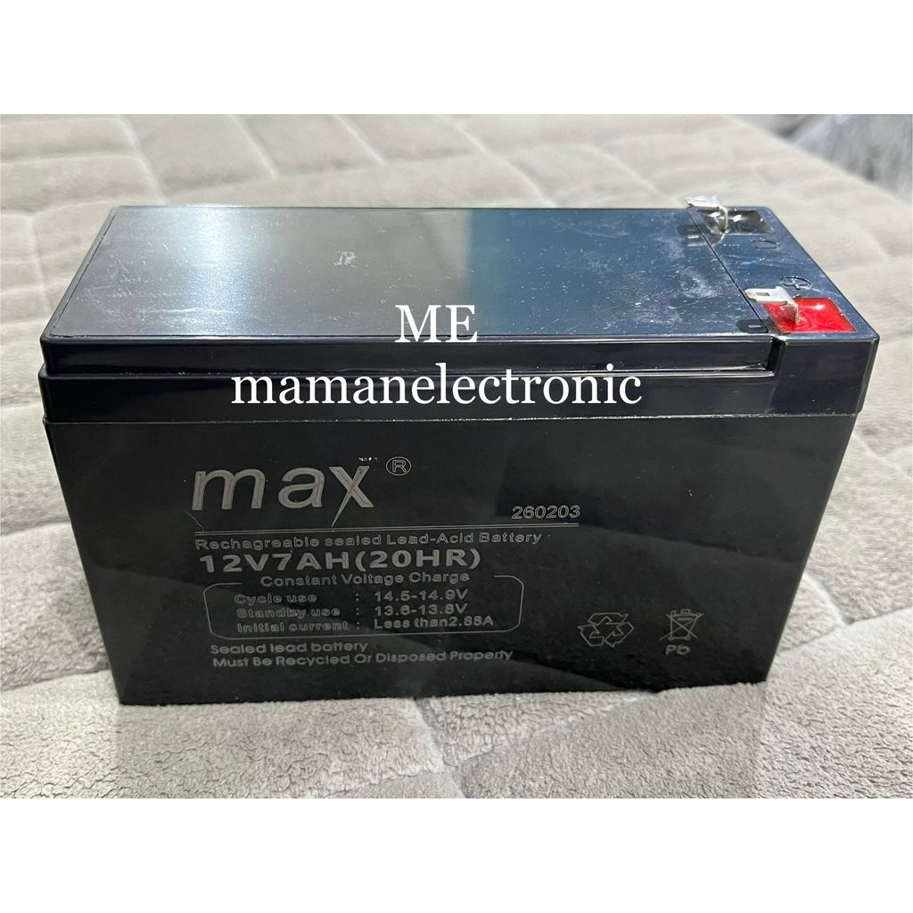 ACCU 12VOLT 7AMPERE MAX AKI BATERAI KERING 12V 7AH 20HR MAX