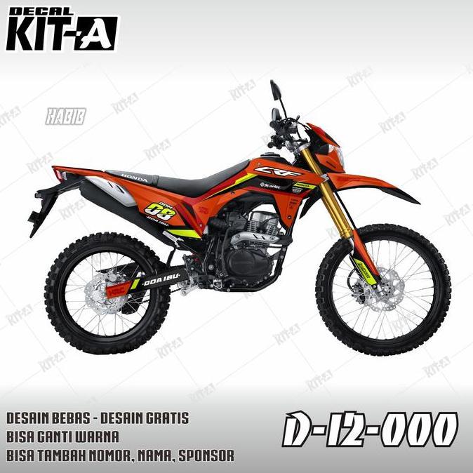 Decal crf 150 l merah hitam emas keren