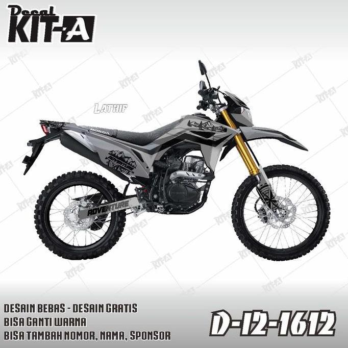 Decal Sticker Motor CRF 150 Motif Custom Fullbody Stiker Crf Hitam abu D-I2-1612