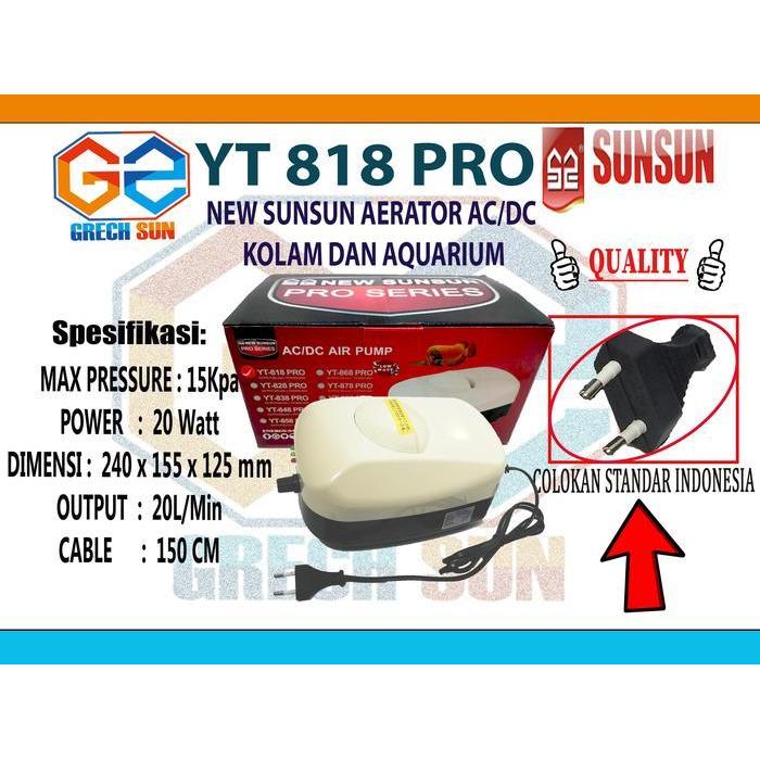 AERATOR ACDC SUNSUN YT 818 POMPA UDARA AQUARIUM KOLAM IKAN POMPA YT 818 ACDC