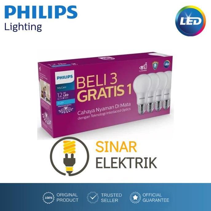 Lampu Led Philips Multipack 12W Putih - Led Paket 12Watt 12 W Watt