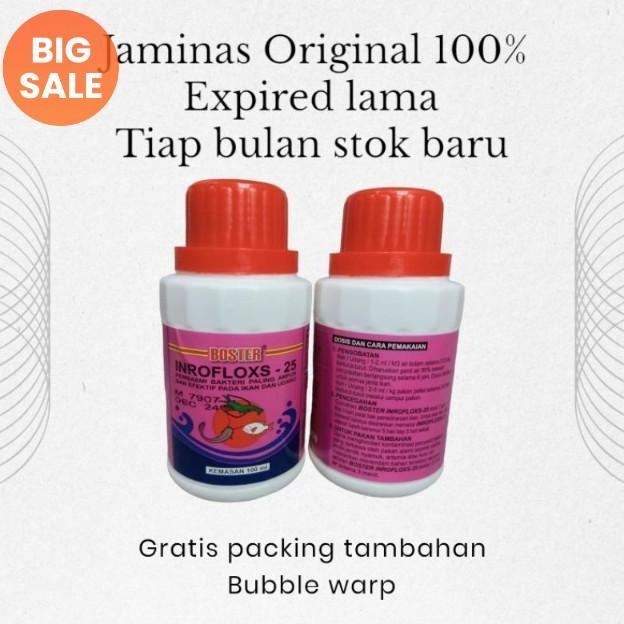 Terlaris Boster Inrofloxs 25 Cair 100 Ml / Pembasmi Bakteri, Jamur Udang / Ikan / Inrofloxs 25 Cair 