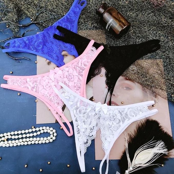 Celana dalam Wanita jumbo Renda Open Crotch G String C1220