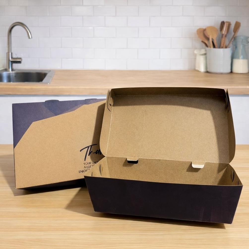 HOT SALE Paper Lunch Box ( size M ) Laminasi Kraft Kotak Dus Makan Ayam Nasi Goreng Bakar Geprek Pen