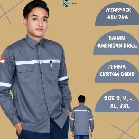 ORIGINAL KEMEJA SAFETY PANJANG BAJU KERJA PROYEK/SERAGAM KERJA LAPANGAN/KEMEJA SAFETY LENGAN PANJANG