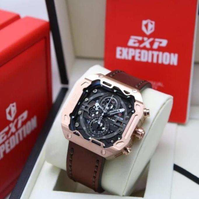 JAM TANGAN PRIA EXPEDITION E6826 E 6826 ORIGINAL TALI KULIT