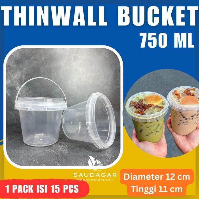 Thinwall ember bucket kurma, buah, es ukuran 750 ml