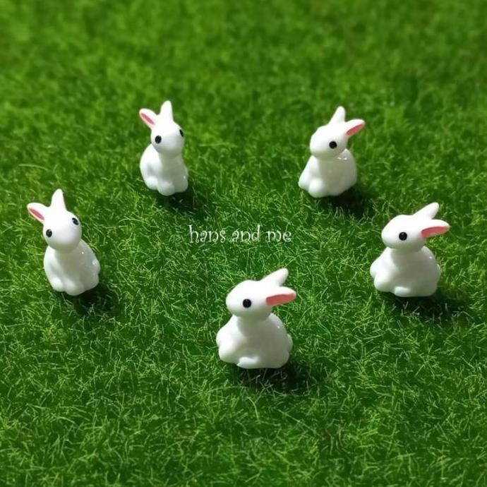 Kelinci Miniatur Maket Miniatur Resin Kelinci Mini Hiasan Paskah