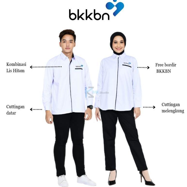 BEST SELLER SERAGAM BKKBN-KEMEJA PUTIH PRIA DAN WANITA/BAJU SERAGAM KESEHATAN/KEMEJA PUTIH BKKBN/SER