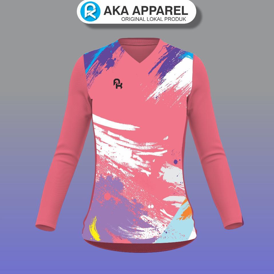 CUCI GUDANG Atasan Olahraga Wanita Printing Kaos Senam Aerobik Fitnes Running Sepeda Santai Bola Vol