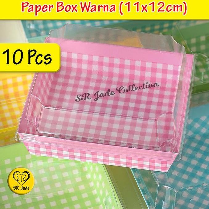 [10 pcs] Paper Box Warna 11x12 cm Kotak Burger Box Sandwich Roti Salad Kotak Milk Bun Kue Brownies