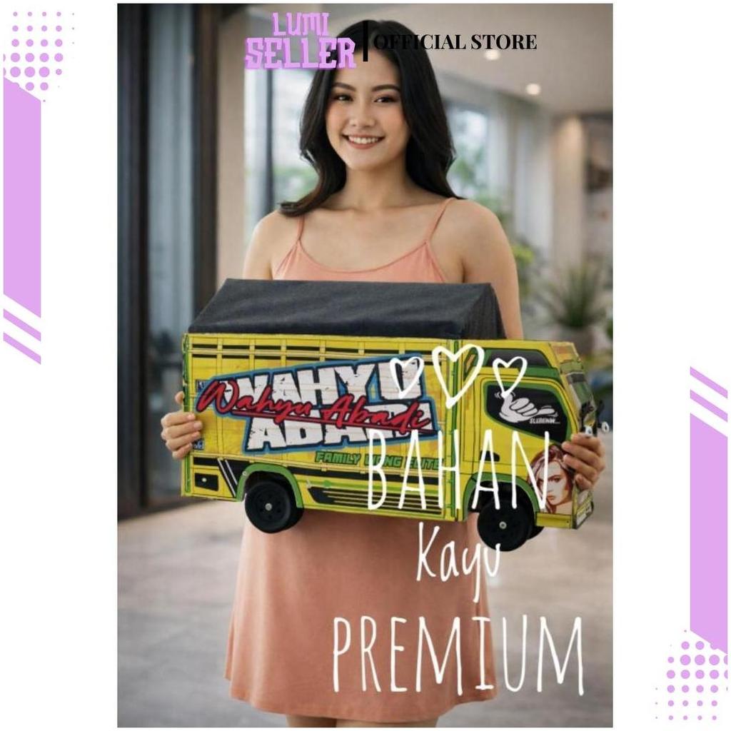Miniatur Truk Oleng Wahyu Abadi 50 cm Mainan Kayu Custom Pajangan Koleksi Anak Dewasa XO Best Seller