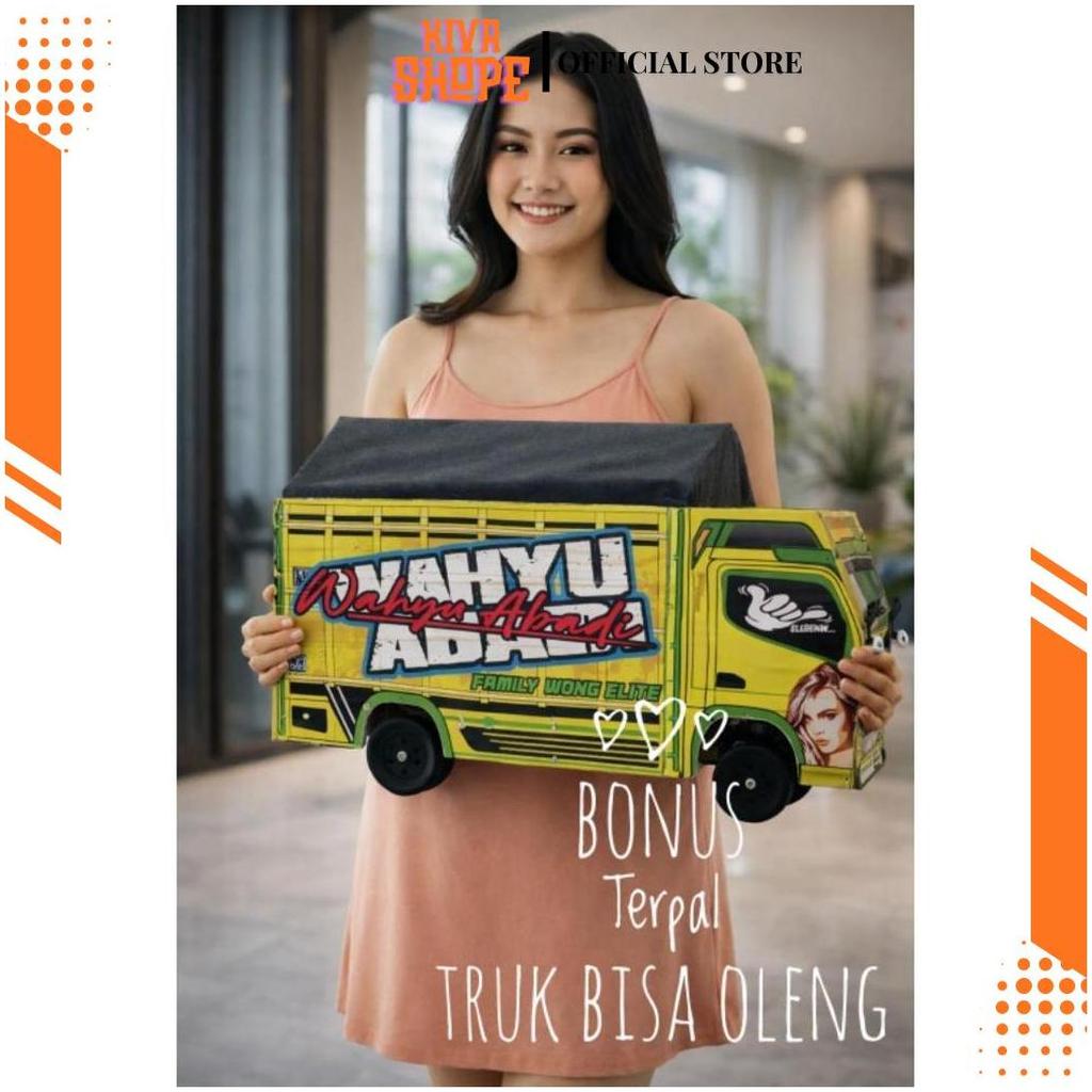 Miniatur Truk Oleng Wahyu Abadi 50 cm Mainan Kayu Custom Pajangan Koleksi Anak Dewasa XO Promo Punca