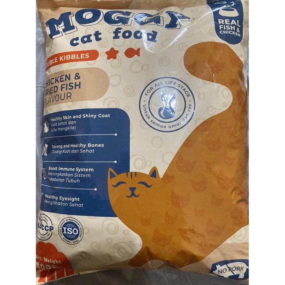 Whatcat- Moggy Cat 800Gram - Chicken Fried Fish - Makanan Kucing - Kitten Food