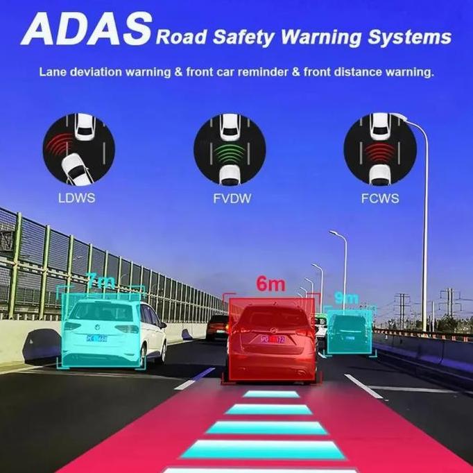 EKLEVA Dashcam Mobil 4 Kamera 11.26 Inci 4K UHD Layar Sentuh DVR Mobil ADAS BSD Support Android IOS
