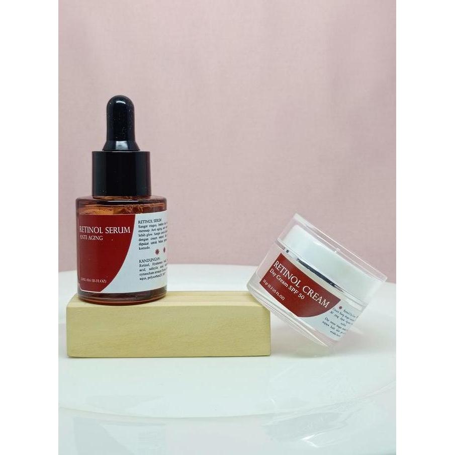 Youme- Retinol Day 2 In 1 Penghilang Flek Hitam Bandel Dan Membuat Jah Glowing ( Serum Retinol, Reti