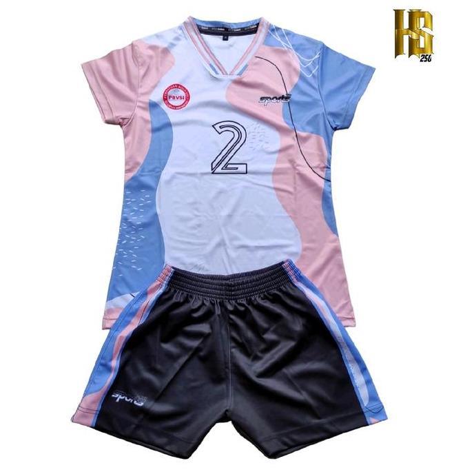 Fotwell- Stelan Jersey Voli Wanita Full Printing Volly / Volleyball Baju Olahraga Sport