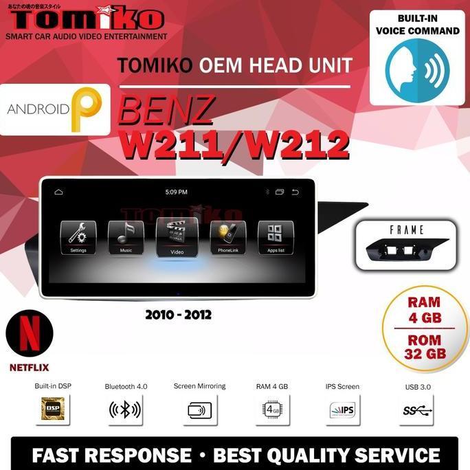 Head Unit Android Tomiko Mercedez Benz OEM W212 E Class (2010 - 2012)