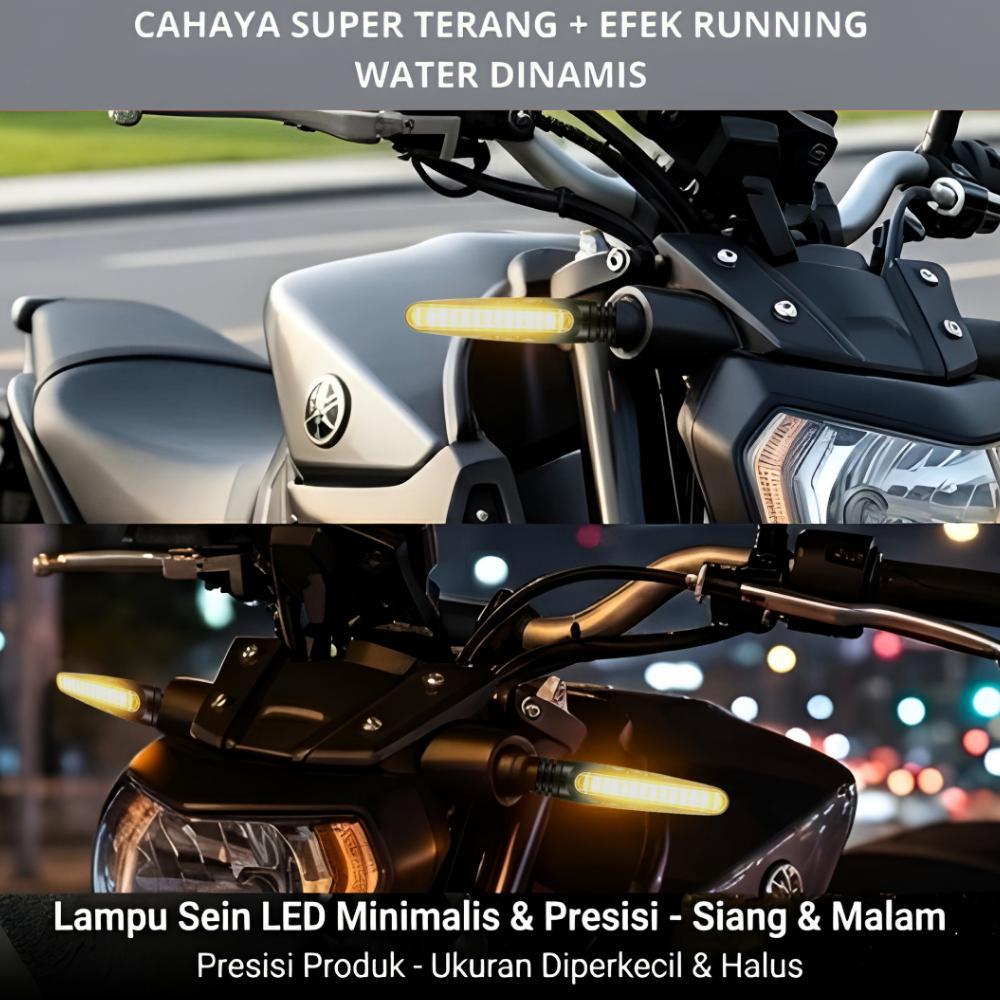 promo terbaru ced lampu sein zxd-111 motor led - 12 chip kuning terang, universal 12v untuk semua mo