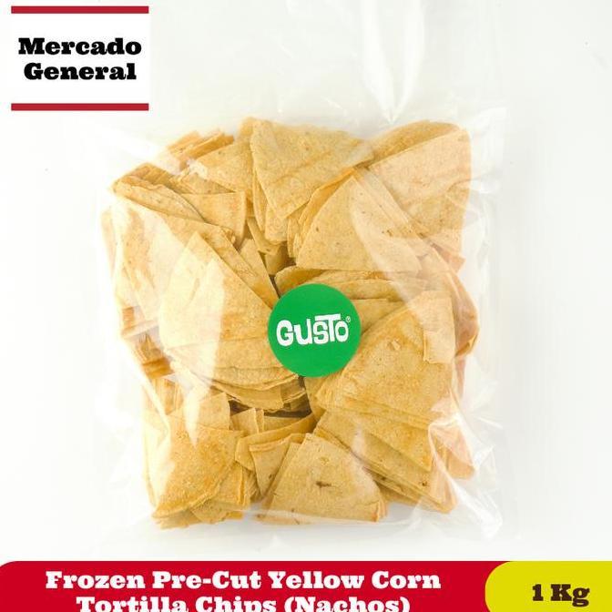 NEW FROZEN PRE-CUT YELLOW CORN TORTILLA CHIPS (NACHOS) - 1 KG ORI