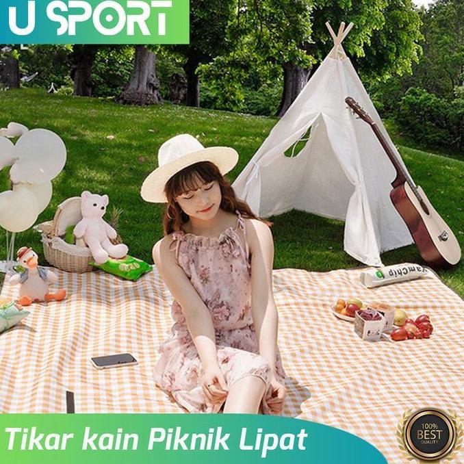 TERLARIS TIKAR PIKNIK TEBAL OUTDOOR TEBAL/ ALAS PANTAI ANTI AIR TIKAR LIPAT