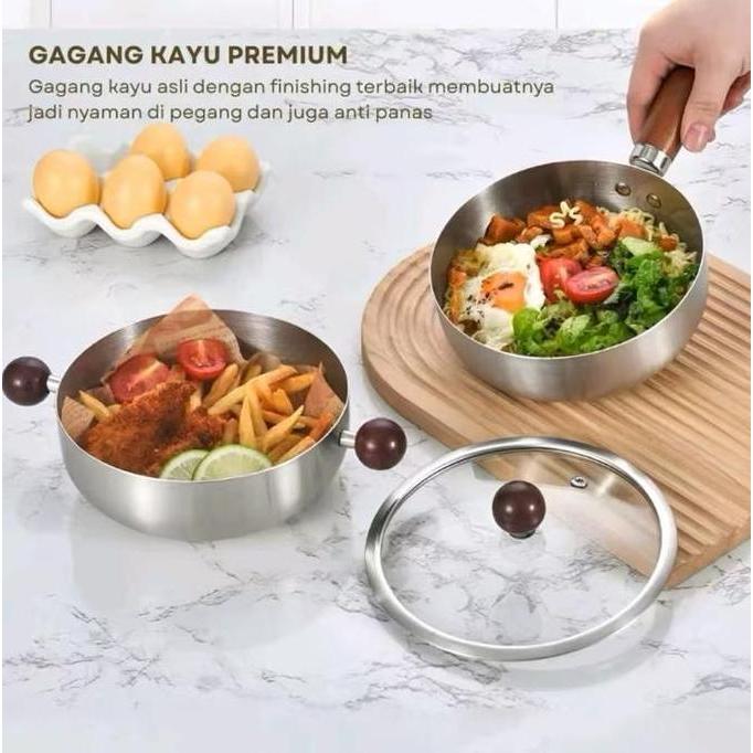 Panci Susu Panci Kecil Anti Lengket, Panci Salju Gaya Jepang, Panci Susu Kecil Baja Tahan Karat, Pan