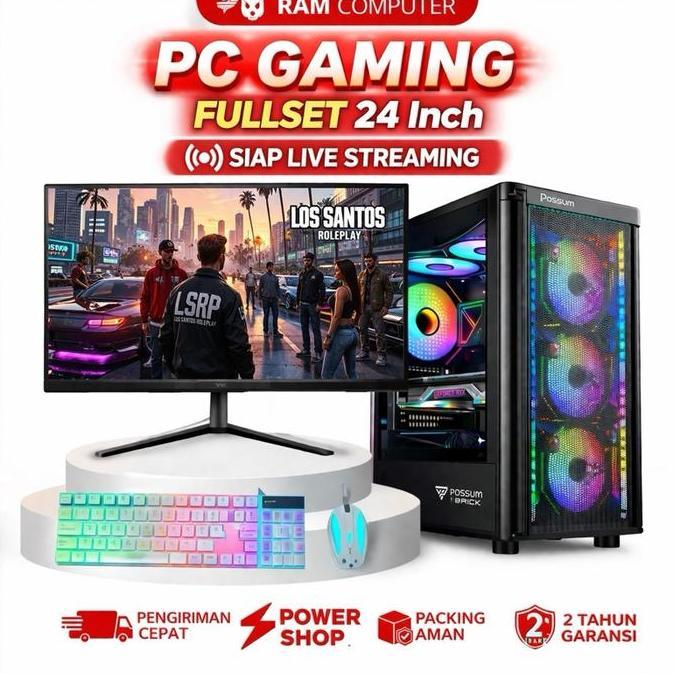 Terlaris Pc Gaming Rakitan Fullset Siap Streaming Pc Gaming I7 I Ram 16Gb I Ssd 128Gb I Vga 4Gb I Hd