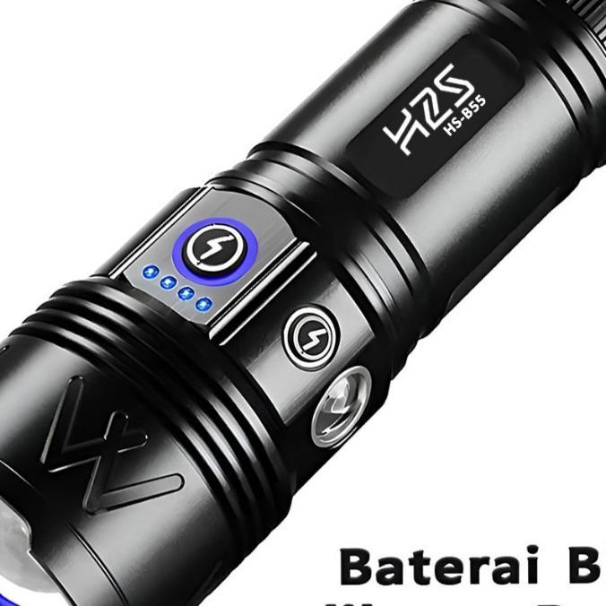 H2S Senter Zoom In Out B55 2200Lumens Flashlight Side Lamp Hs-B55