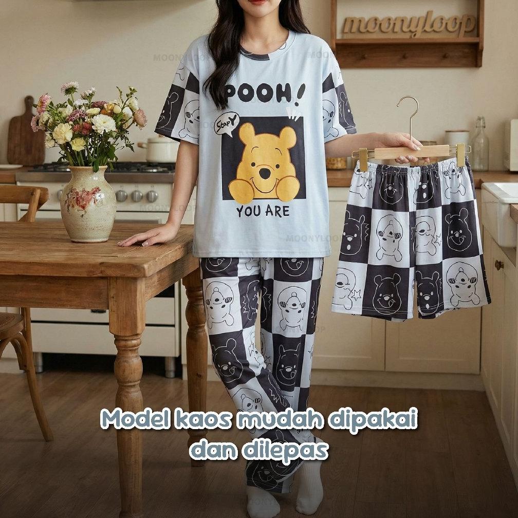 best sale 5xl set baju tidur wanita dewasa oversize piyama kaos celana panjang & pendek setelan baju