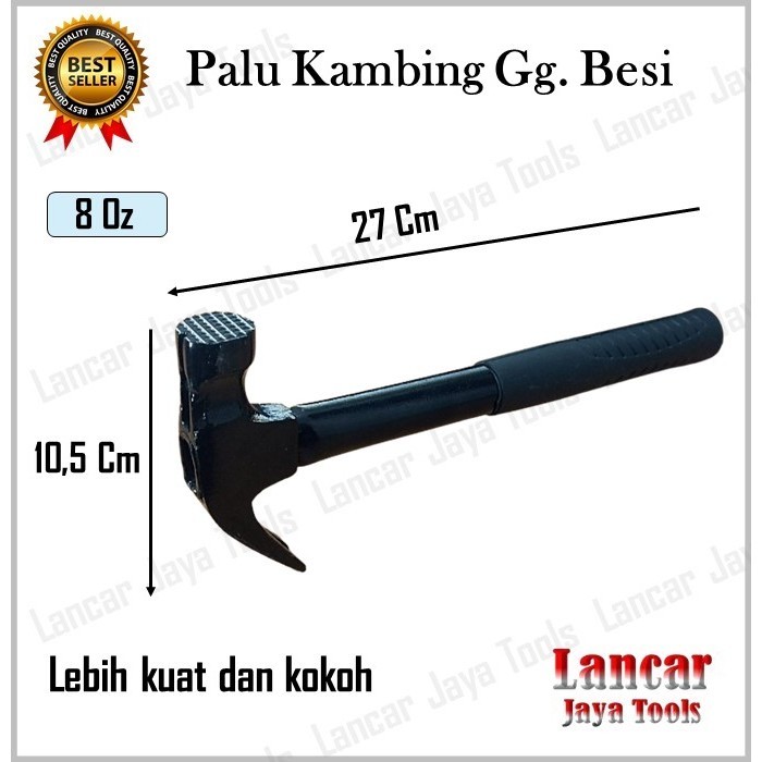 Palu Kambing Hitam / Palu Besi Magnet / Palu Gergigi Gagang Karet Full Besi