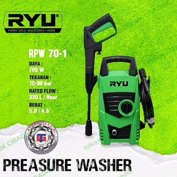 TERLARIS - Jet Cleaner RYU RPW70-1 Pressure Washer RPW 70-1 Mesin Steam Mobil-Mesin Steam Motor-Mesi