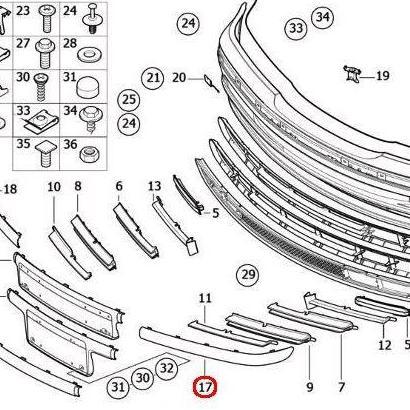 Lis bemper depan kanan E46/M43