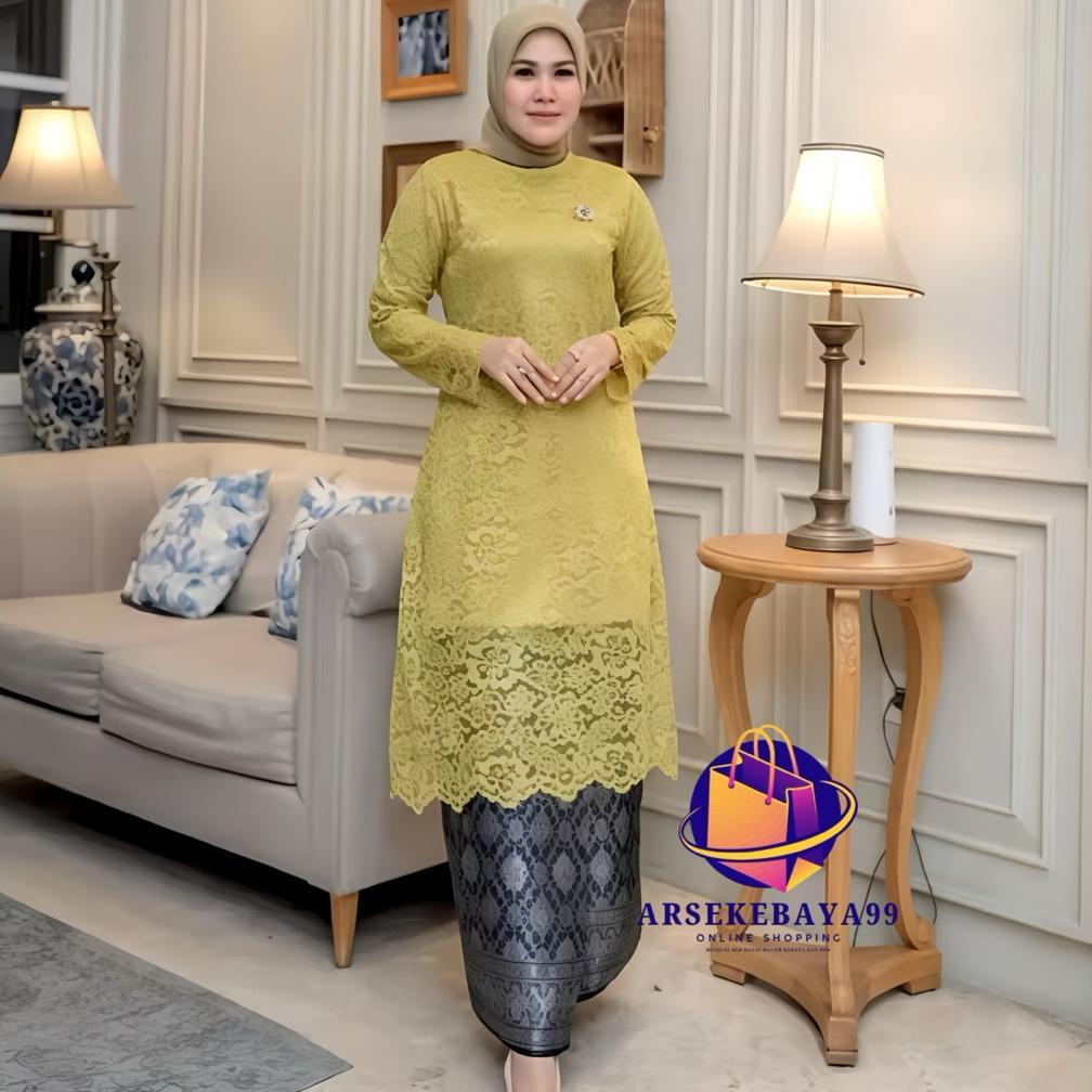 NEW Setelan Kebaya Brokat/Kebaya Set Rok Songket/Kebaya Tunik Brokat/Kebaya Kurung/Baju Kurung/Kebay