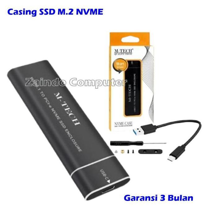 CASE SSD ENCLOSURE CASING SSD M2 NVME M-TECH USB 3.1 TO M.2 NVME M-TECH CASING SSD M.2 NVME USB3.1 E