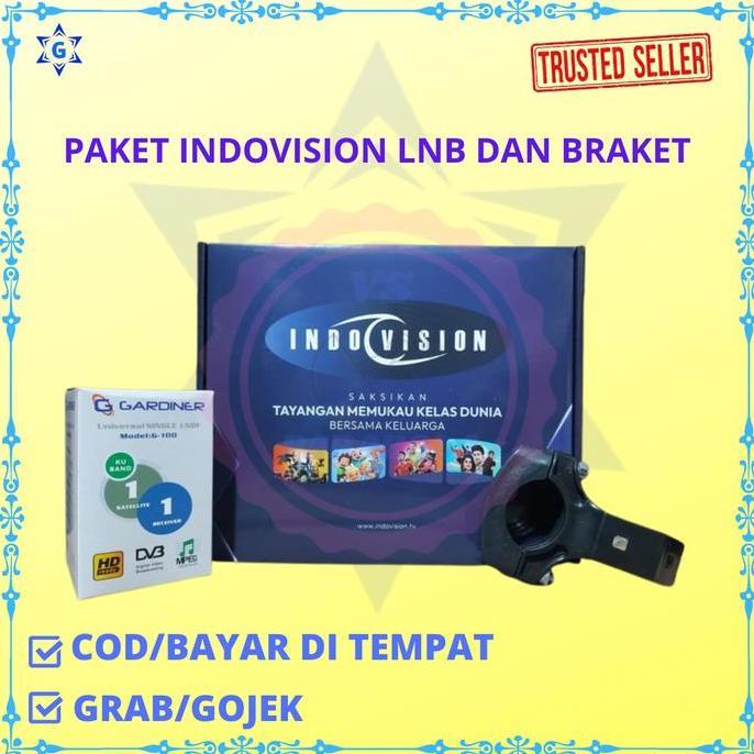 PAKET RECEIVER INDOVISION LNB DAN BRAKET UNTUK PENGGANTI INDOVISION LAMA