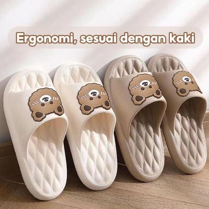 AMDOXTE Sandal beruang / sandal slop / sandal rumah / sendal slop Shoes Wanita Cewek Jelly Karet
