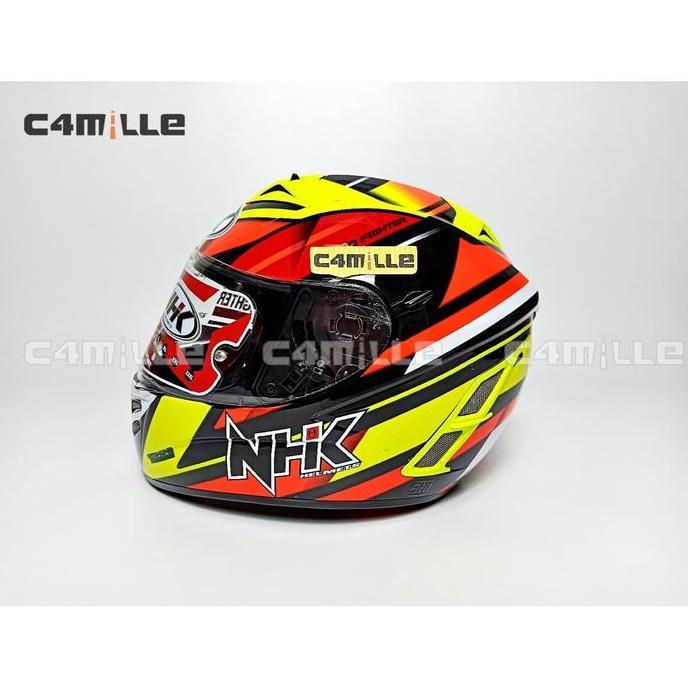 TERLARIS HELM NHK TERMINATOR RACE 03 BLACK YELLOW FLUO DOUBLE VISOR FULL FACE